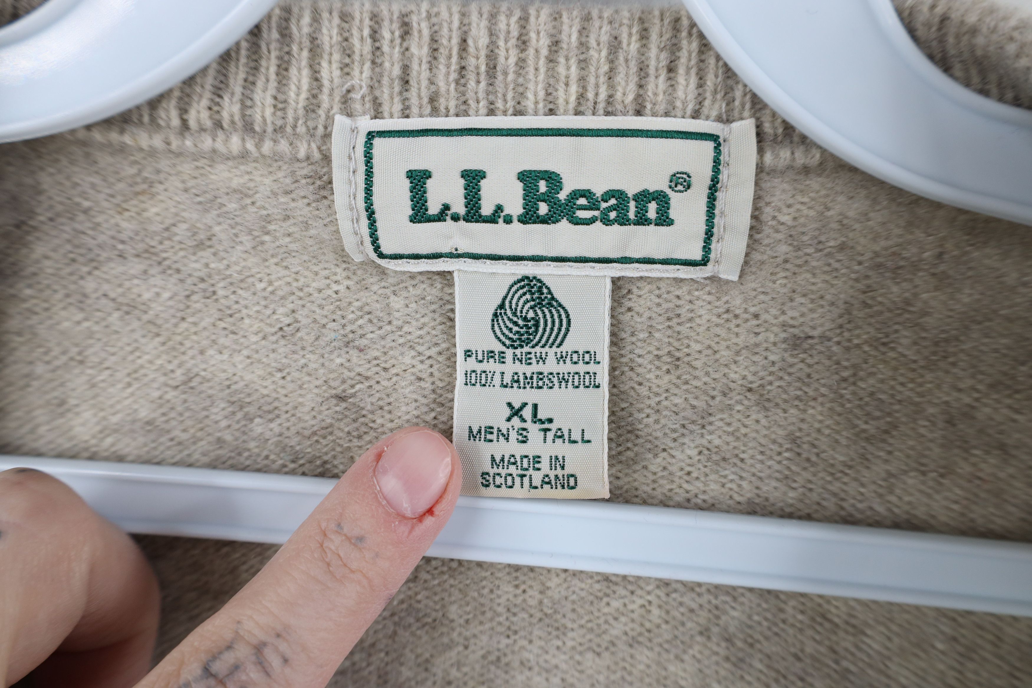 L.L. Bean Vintage 70s LL Bean Knit V-Neck Sweater Heather Gray Size US XL / EU 56 / 4 - 7 Thumbnail