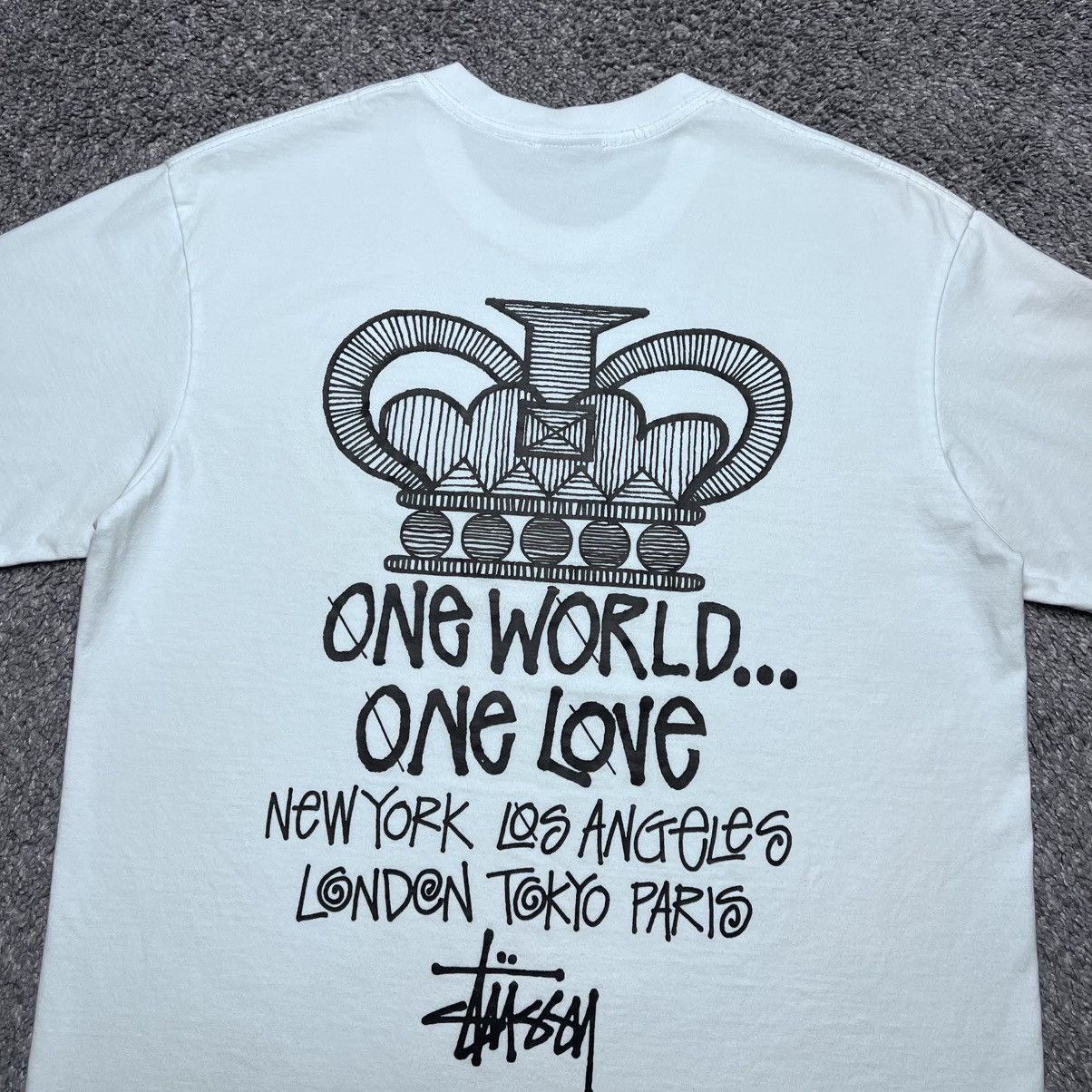 Stussy Vintage 2000s Stussy One World One Love Graphic T-Shirt Sz M Size US M / EU 48-50 / 2 - 12 Thumbnail