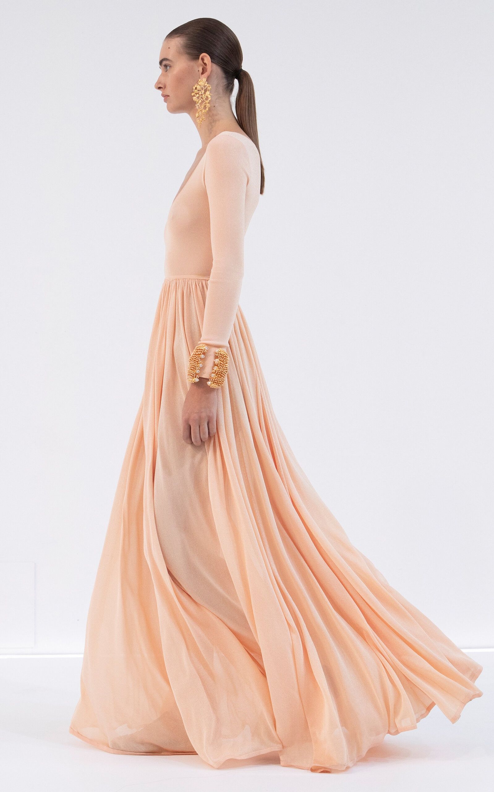Zimmermann oc11z0525 Natura Pleated Maxi Dress in Light Pink Size S / US 4 / IT 40 - 4 Thumbnail