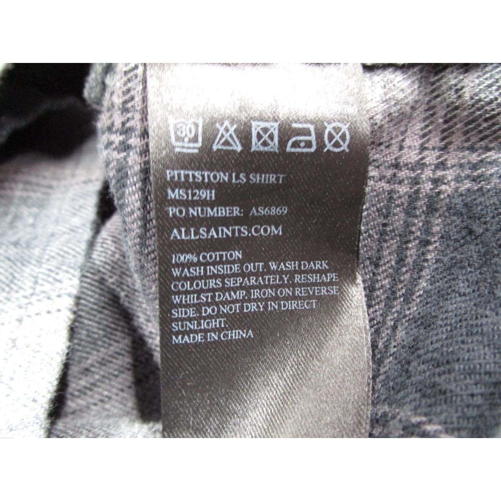 Allsaints VINTAGE AllSaints Men's Shirt Long Sleeve Check Cotton Casual Button Up Gray Small Size US S / EU 44-46 / 1 - 4 Thumbnail