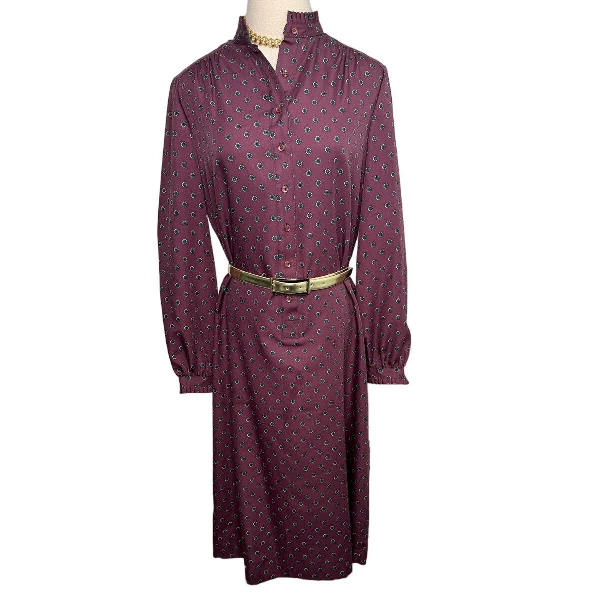 Vintage Vintage 70s/80s Schrader Sport ruffle collar shirt dress M Size M / US 6-8 / IT 42-44 - 6 Thumbnail