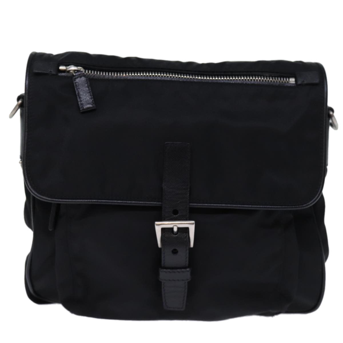 Prada Tessuto Black Synthetic Shoulder Bag (Pre-Owned) Size ONE SIZE - 1 Thumbnail