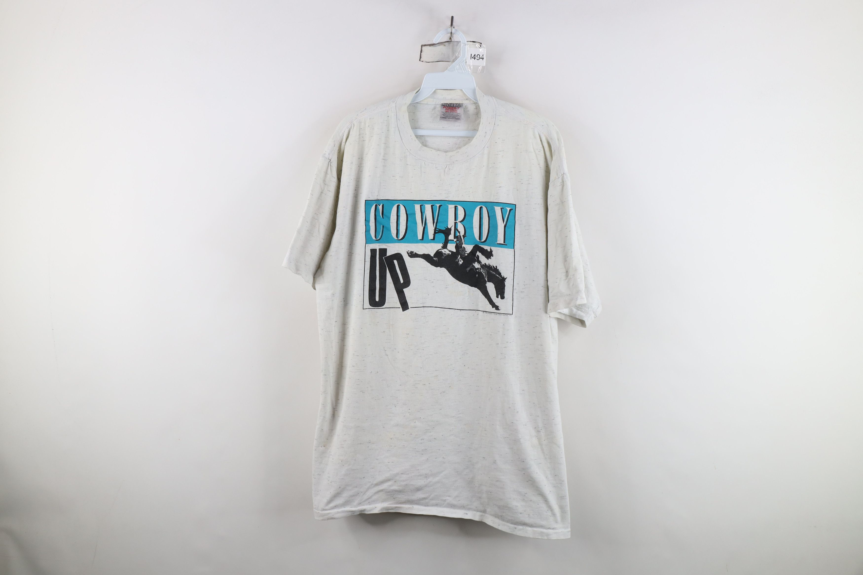 Vintage Vintage 90s Streetwear Western Cowboy Up Bull Rider T-Shirt Size US XL / EU 56 / 4 - 1 Thumbnail