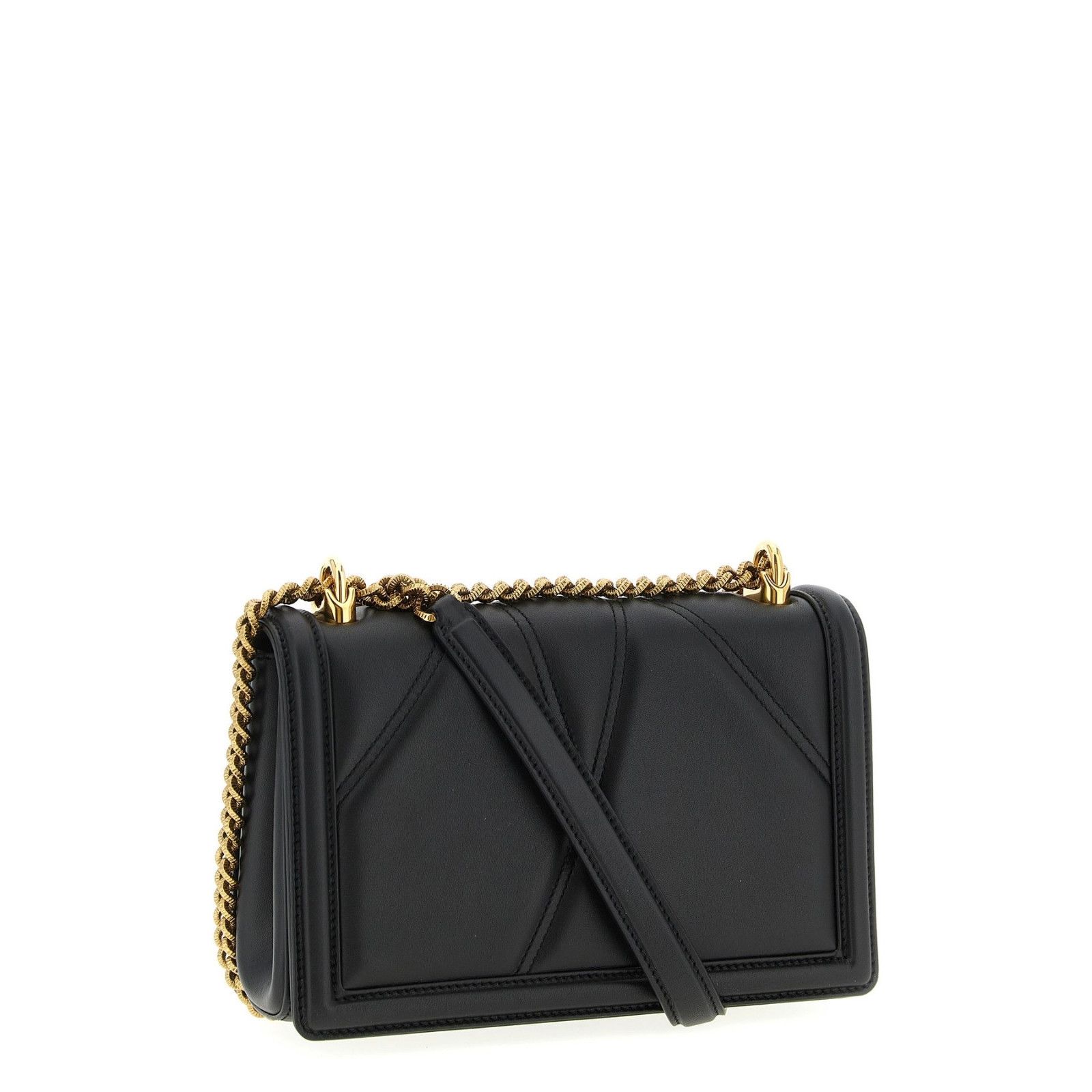 Dolce & Gabbana DOLCE&GABBANA Devotion Medium Black Nappa Leather Shoulder B Size ONE SIZE - 2 Thumbnail