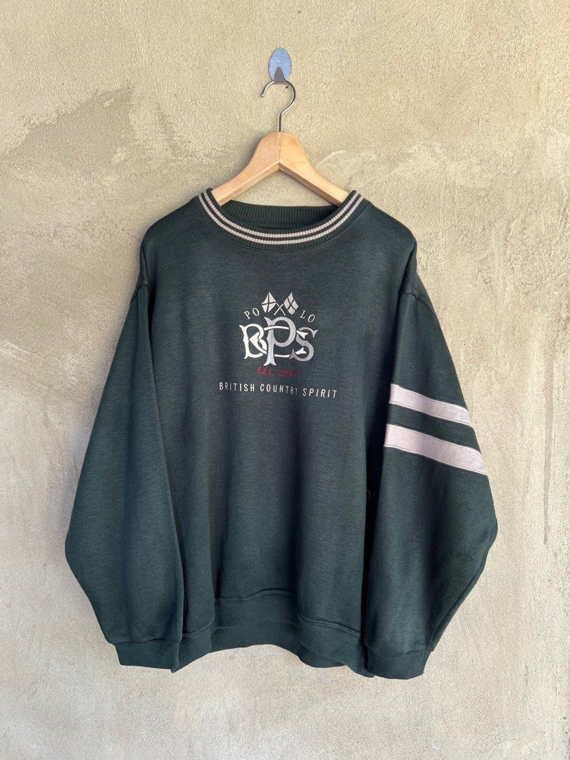 Vintage Vintage Polo British Country Spirit Spell Out Sweatshirt Size US L / EU 52-54 / 3 - 2 Thumbnail