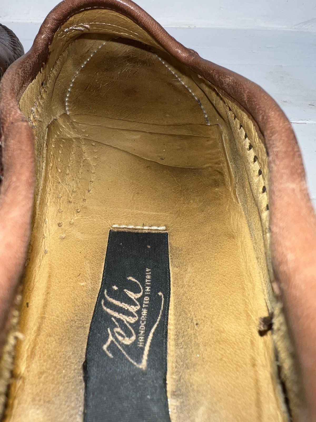 Zelli Zelli Genuine Ostrich Brown Leather Milano Penny Loafer Size US 8.5 / EU 41-42 - 10 Thumbnail