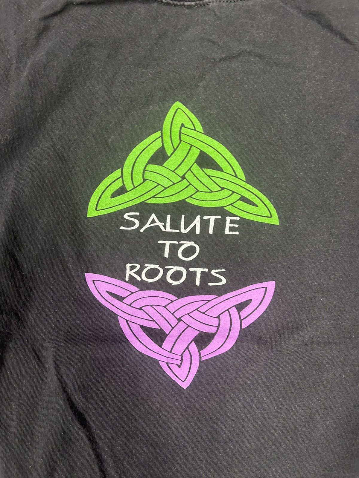 Band Tees × Vintage Crazy Vintage 90s Salute to Roots Black Music Band Tee Shirt Size US M / EU 48-50 / 2 - 2 Thumbnail
