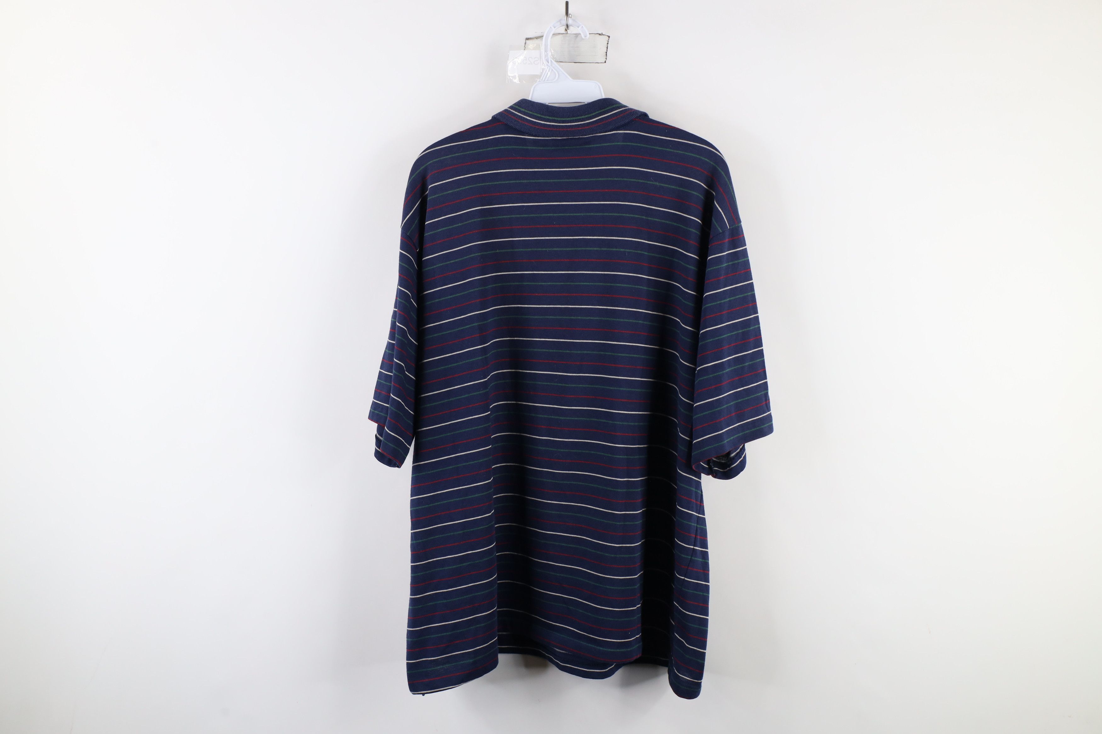 Vintage Vintage 90s Streetwear Pinstriped Knit Polo Shirt USA Size US XXL / EU 58 / 5 - 12 Thumbnail