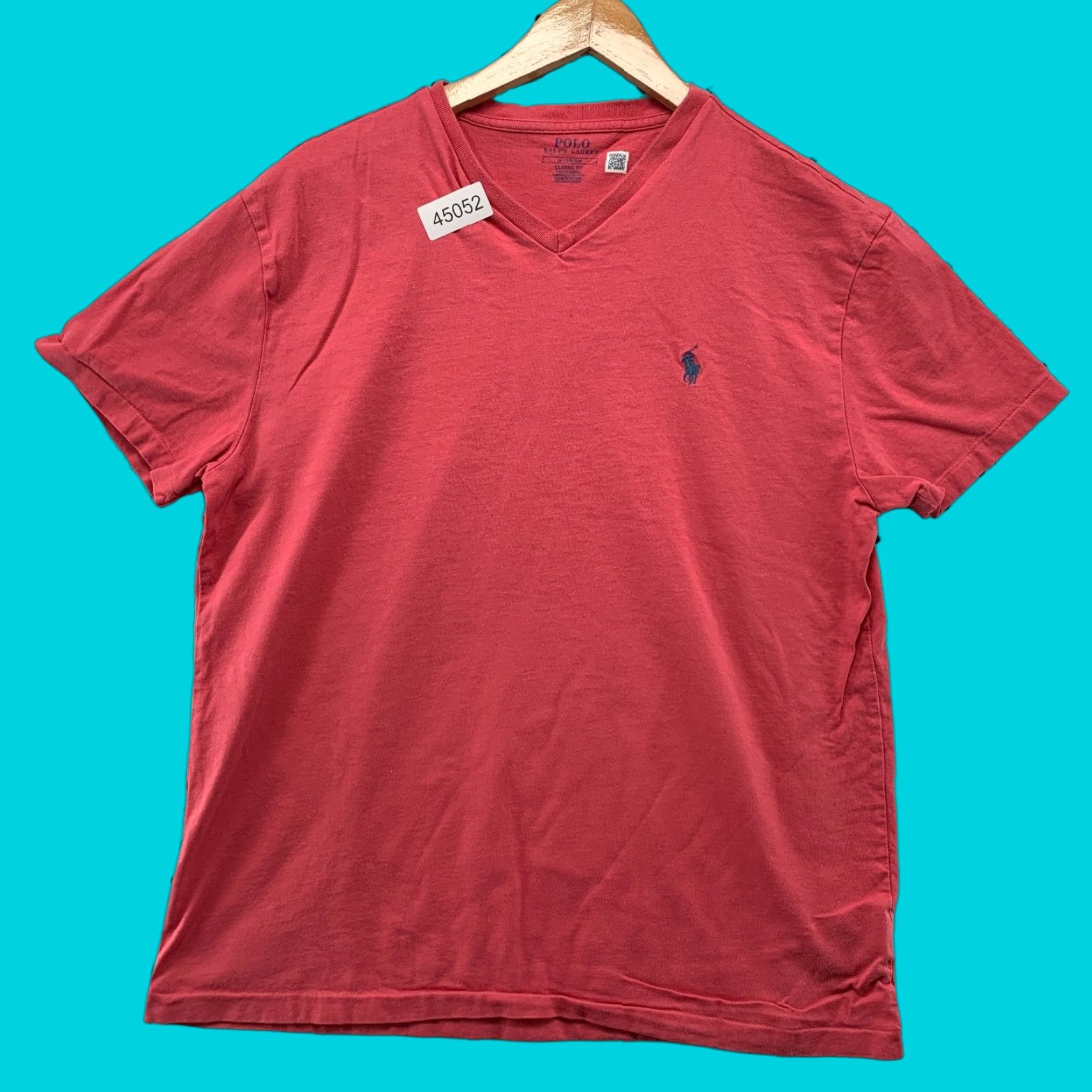 Polo Ralph Lauren VINTAGE Polo Ralph Lauren Shirt Mens XL Faded Red Classic Fit V Neck Preppy Size US XL / EU 56 / 4 - 1 Thumbnail