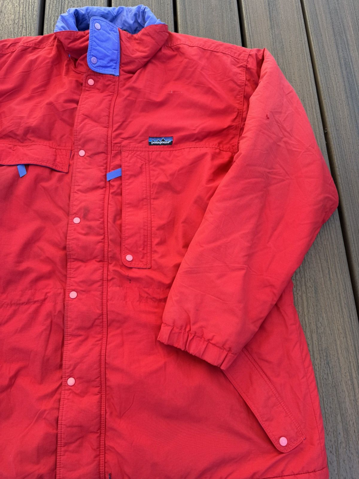 Patagonia Vintage Patagonia Men’s Coat Long Bright Red Retro Sz Large Size US L / EU 52-54 / 3 - 2 Thumbnail