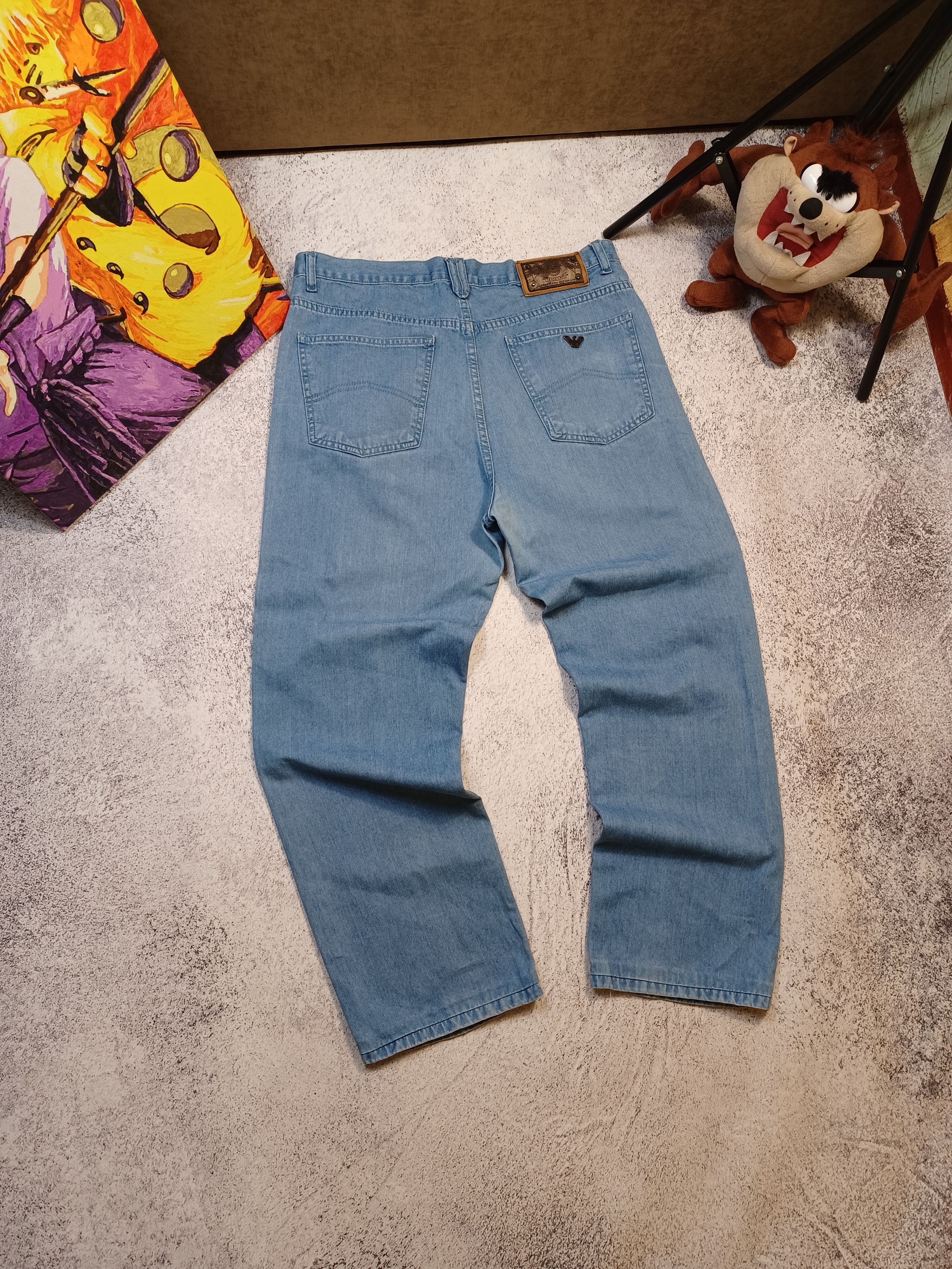Giorgio Armani Vintage Armani Jeans Y2K Blue Stonewashed Denim Jeans Pants Size US 34 / EU 50 - 1 Thumbnail