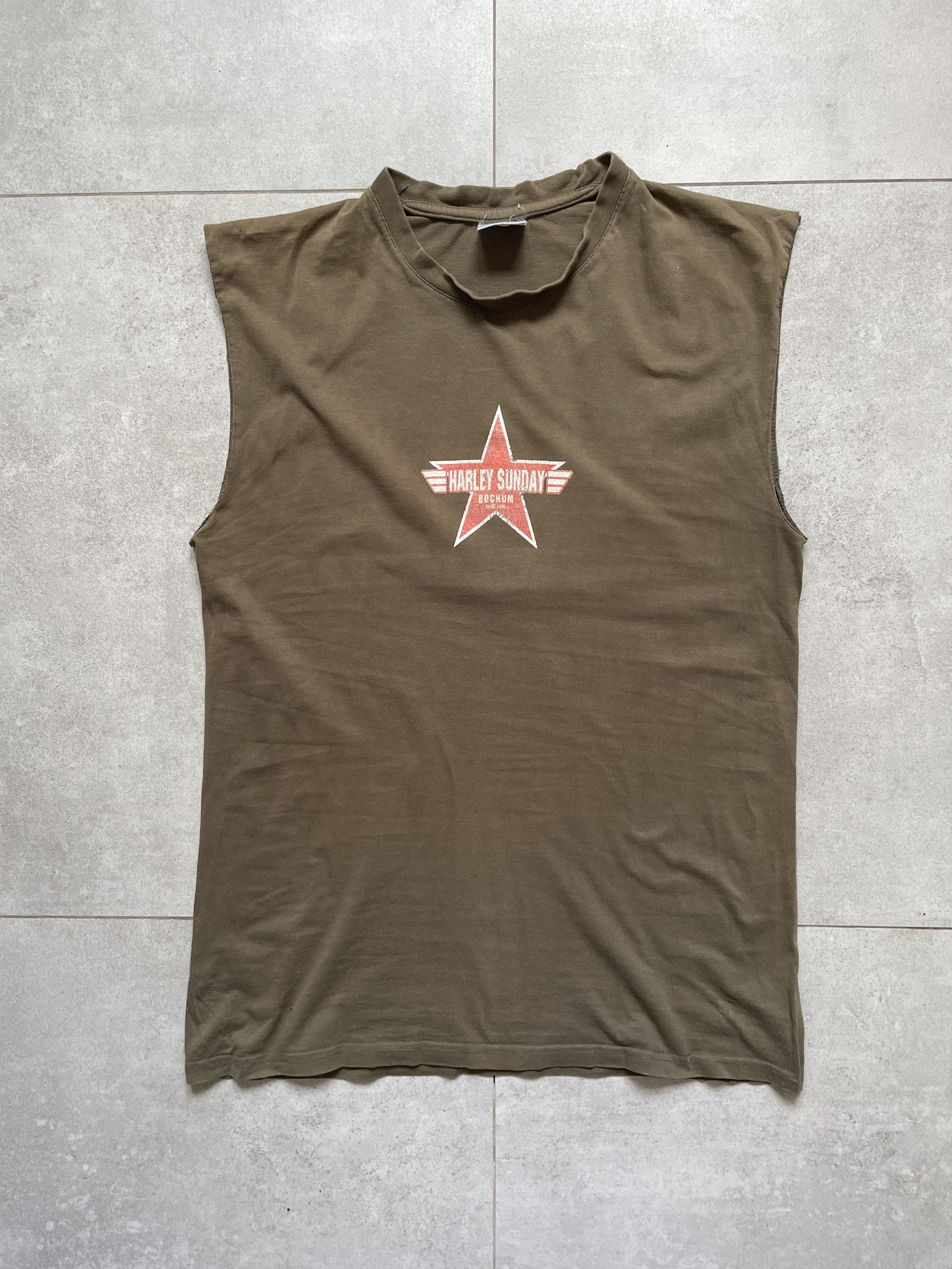 Harley Davidson VINTAGE DISTRESSED HARLEY DAVIDSON BROWN SLEEVELESS TANKTOP Size US M / EU 48-50 / 2 - 4 Thumbnail