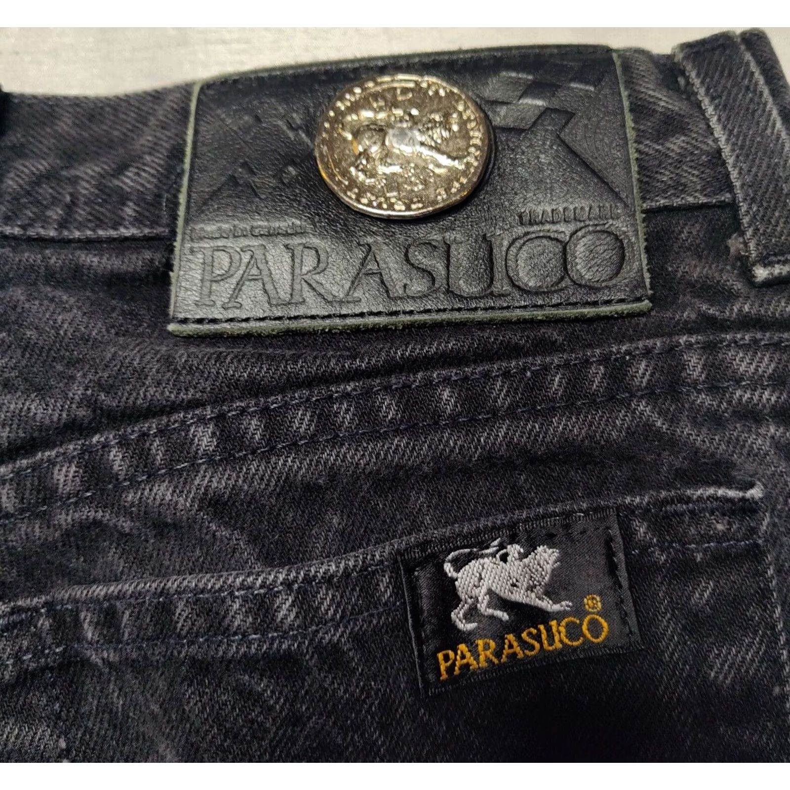 Parasuco PARASUCO Women Jeans 26x27 Black Tapered Ankle 5-Pocket Denim High Rise Regular Fit 100% Cotton Adults Womens Size 26" / US 2 / IT 38 - 4 Thumbnail