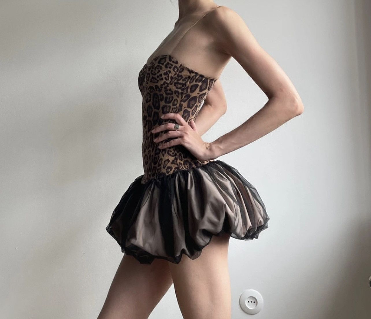 Other Leopard tutu dress with open shoulders glamor y2k ballerina Size S / US 4 / IT 40 - 1 Thumbnail