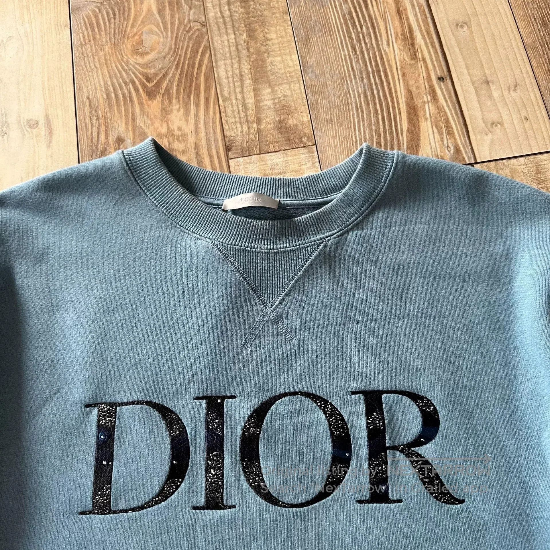 Dior Dior Fog Blue Crewneck Embroidered Sweatshirt. Size US XXL / EU 58 / 5 - 3 Thumbnail