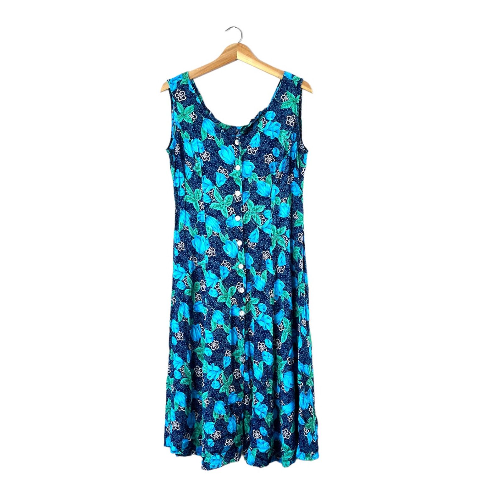 Vintage Vintage Women's Blue Floral Betsy Lauren L Size L / US 10 / IT 46 - 1 Thumbnail