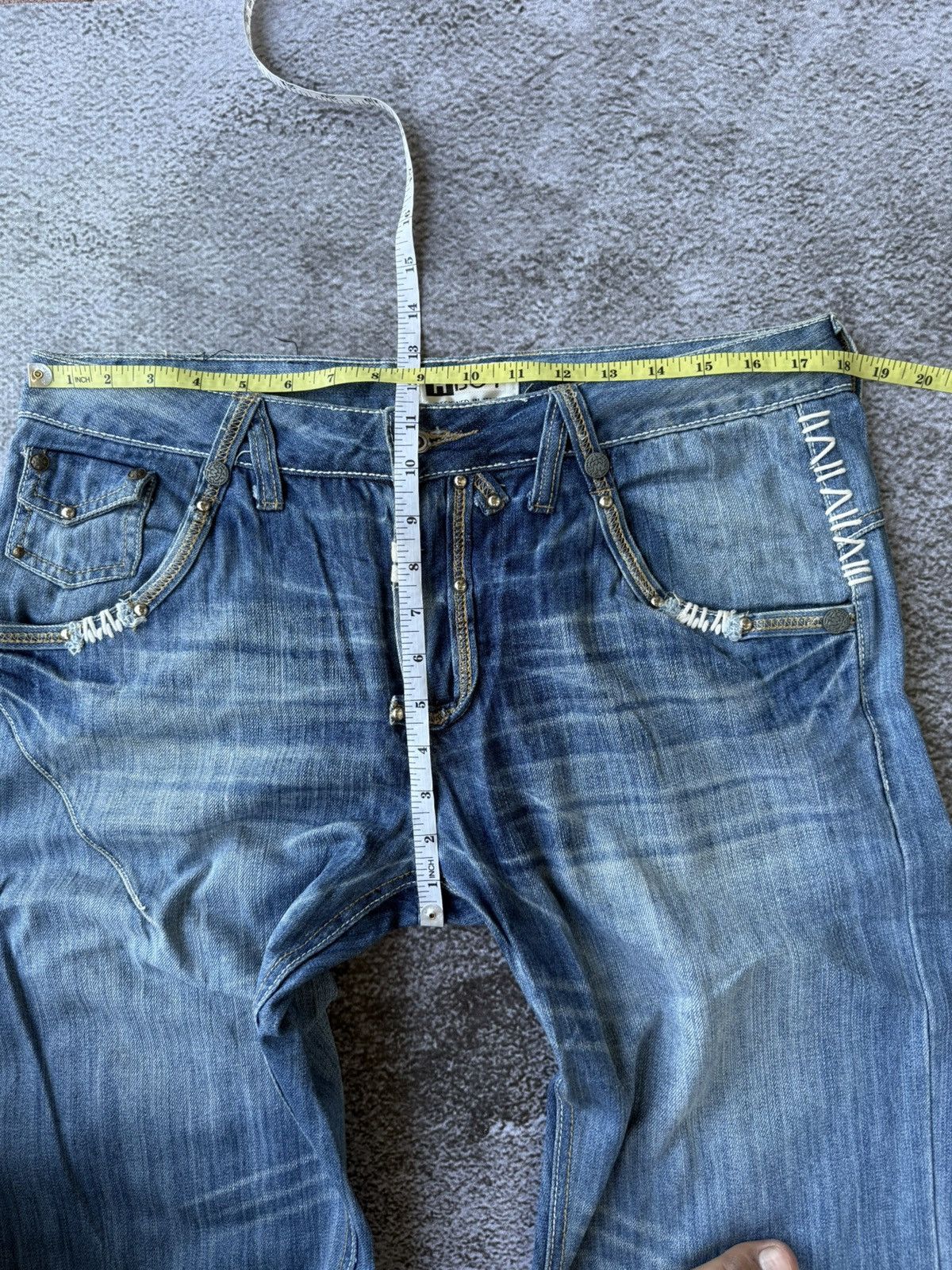 20471120 × Beauty Beast × Japanese Brand H.Boy blue denim jeans studs Ifsixwas kmrii style Size US 36 / EU 52 - 12 Thumbnail