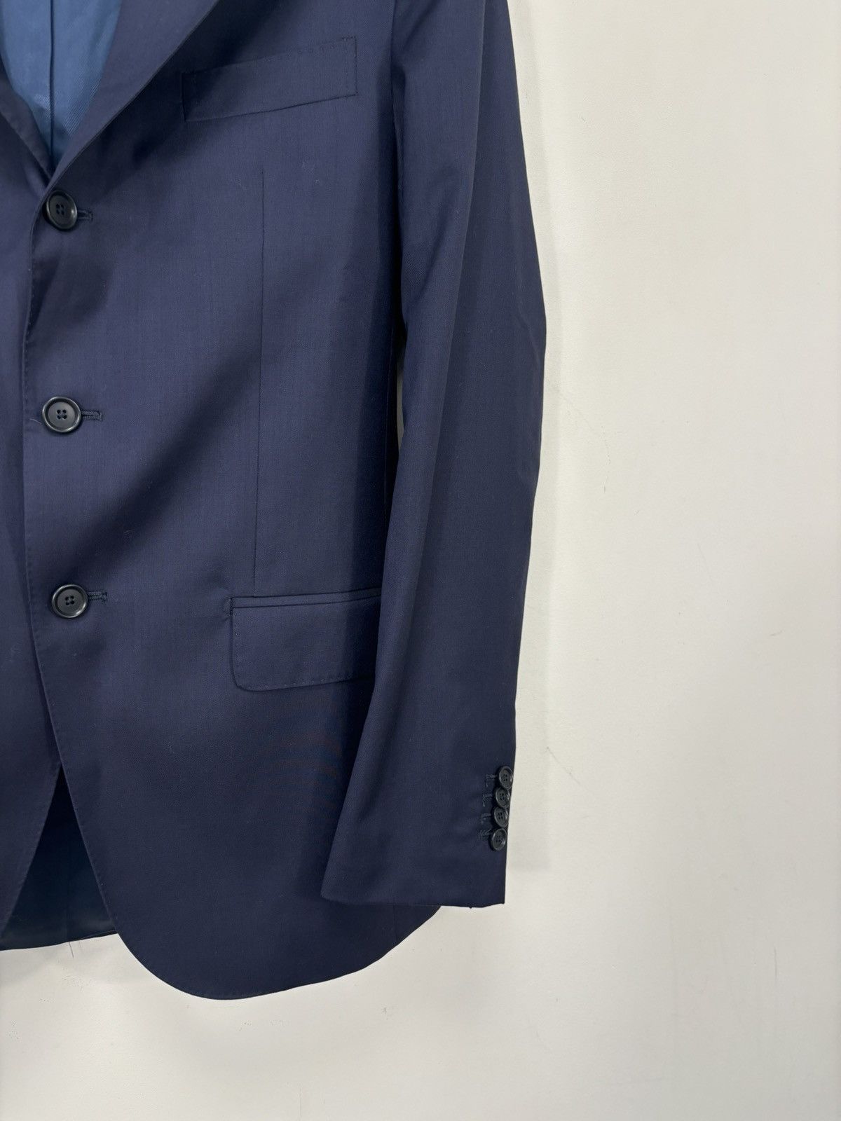 Other De Petrillo Napoli Gaiola Navy Blue Italian Luxury Wool Suit Size 46R - 8 Thumbnail