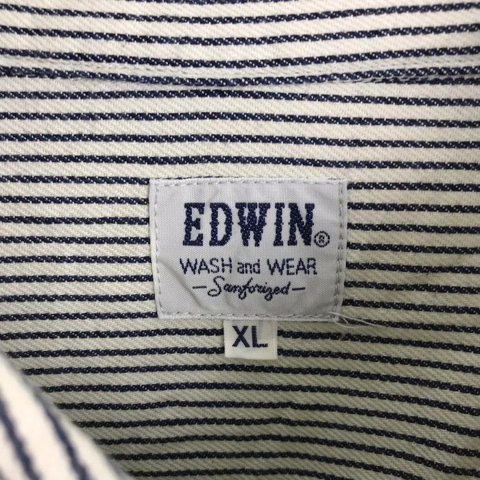 Edwin × Japanese Brand (SY0227) VTG EDWIN HICKORY STRIPE WORKWEAR SHIRT Size US XL / EU 56 / 4 - 4 Thumbnail