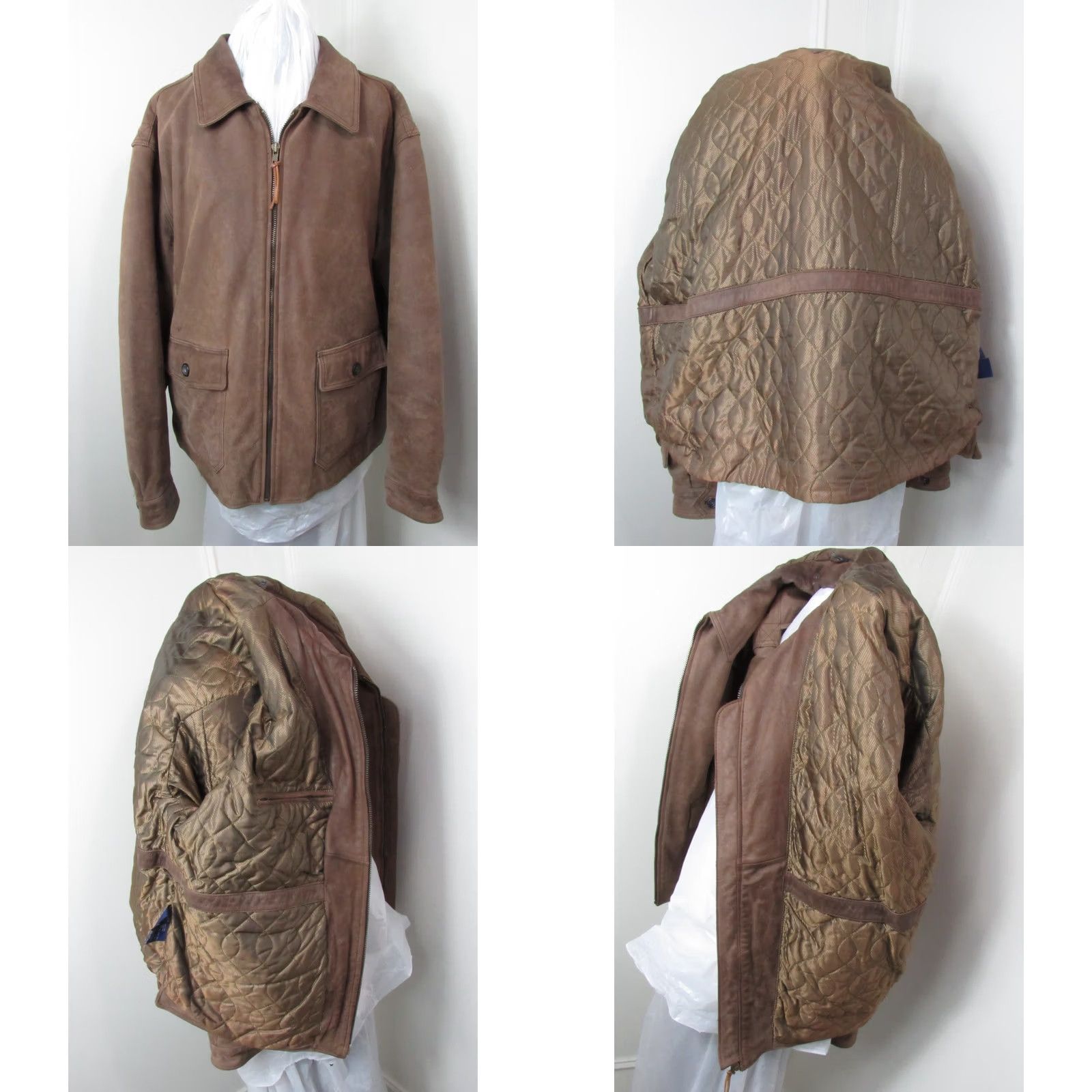 Tommy Hilfiger VINTAGE Tommy Hilfiger Jacket Leather Brown Mens Size XXLarge 90s Classic Outdoor Workwear Hunting Moto Size US XXL / EU 58 / 5 - 8 Thumbnail
