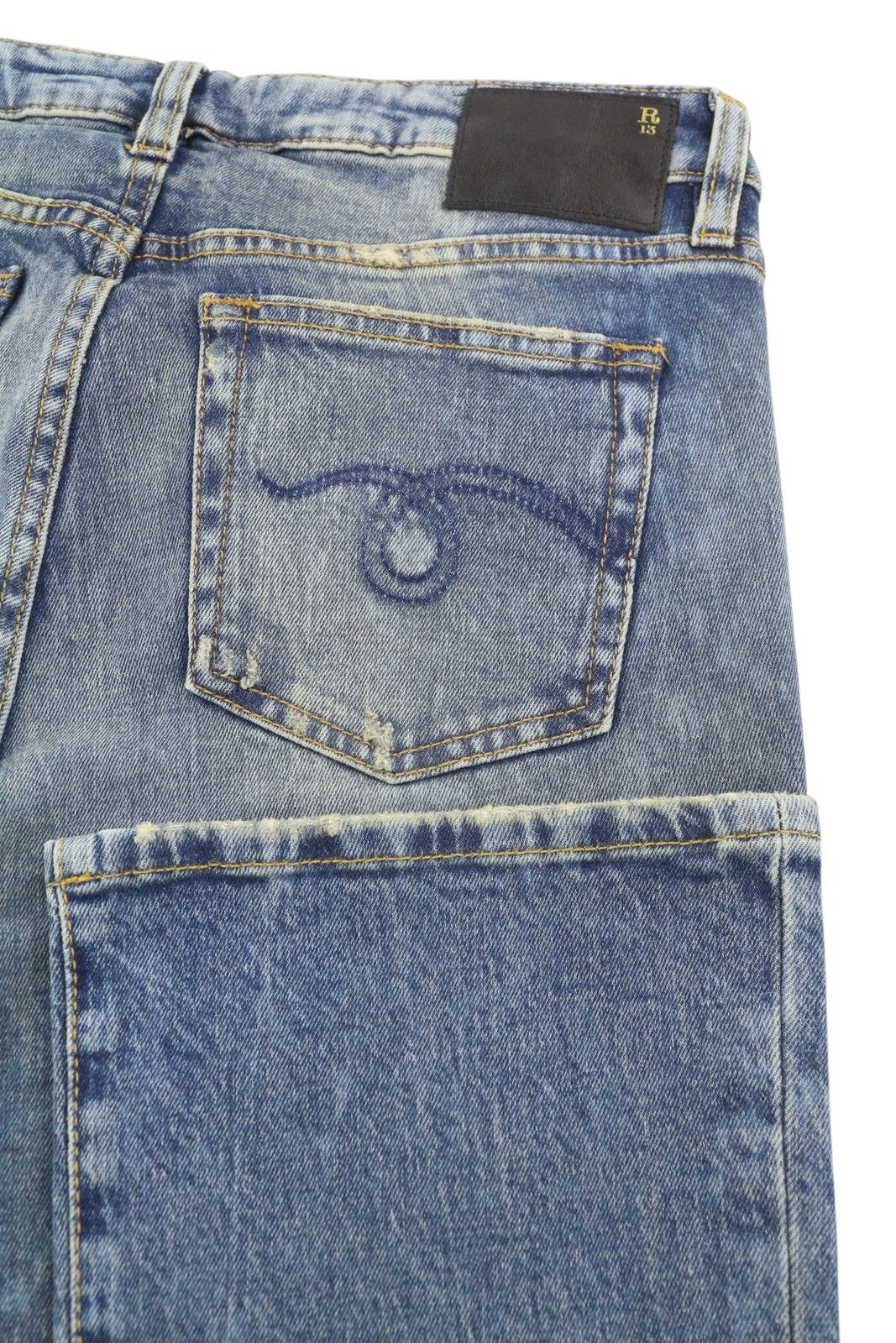 R13 KICK FIT 28 Kelly Stretch Washed Faded Ankle Length 86326 Size 28" / US 6 / IT 42 - 6 Thumbnail