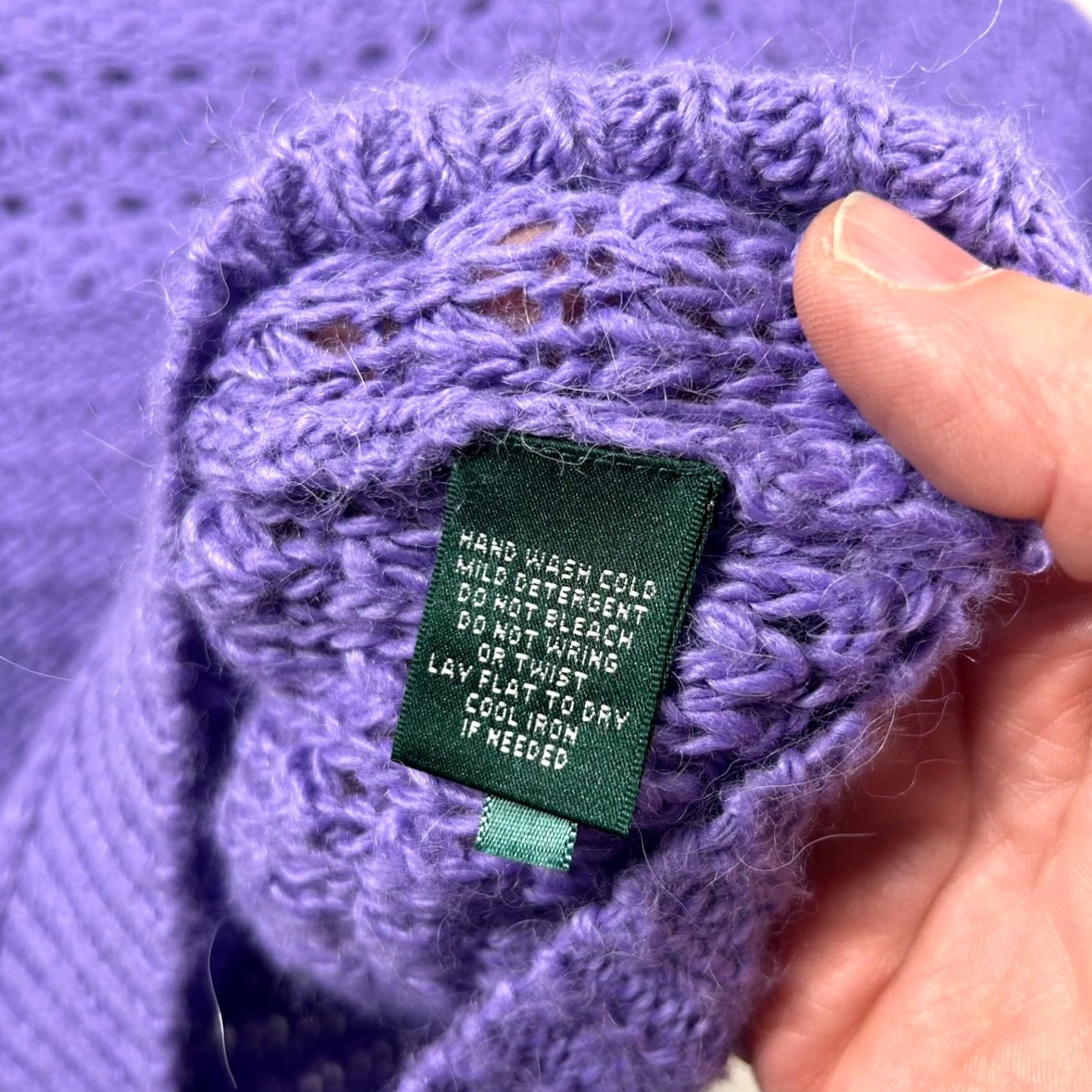 Ralph Lauren VINTAGE Lauren Ralph Lauren Sweater Womens L Alpaca Blend Lilac Lavender Fair Isle Crew Neck Pullover Size L / US 10 / IT 46 - 4 Thumbnail