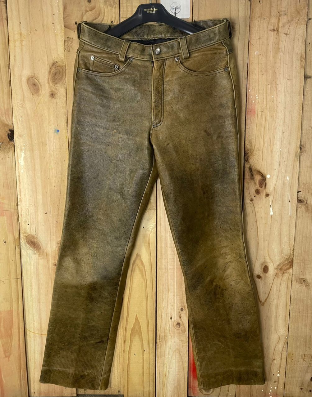 Designer × Genuine Leather × Vintage Vintage R.B.C Roadmaster Denim Leather Pants Size US 31 - 1 Thumbnail