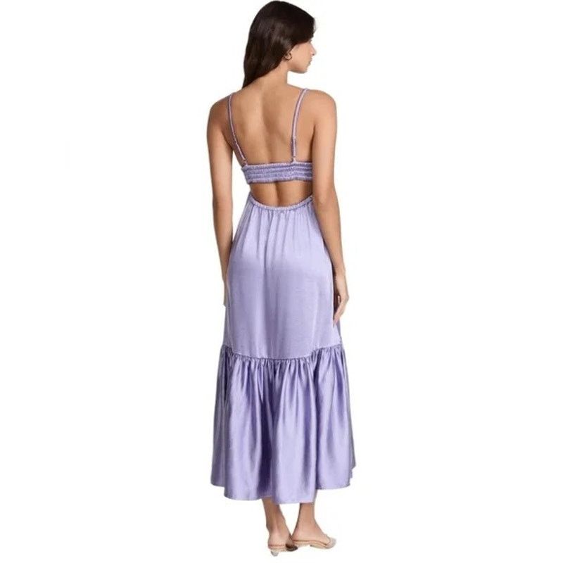 A.L.C. ALC A.L.C. Rhodes Cut-Out Satin Midi Dress Purple size 14 Size XL / US 12-14 / IT 48-50 - 4 Thumbnail