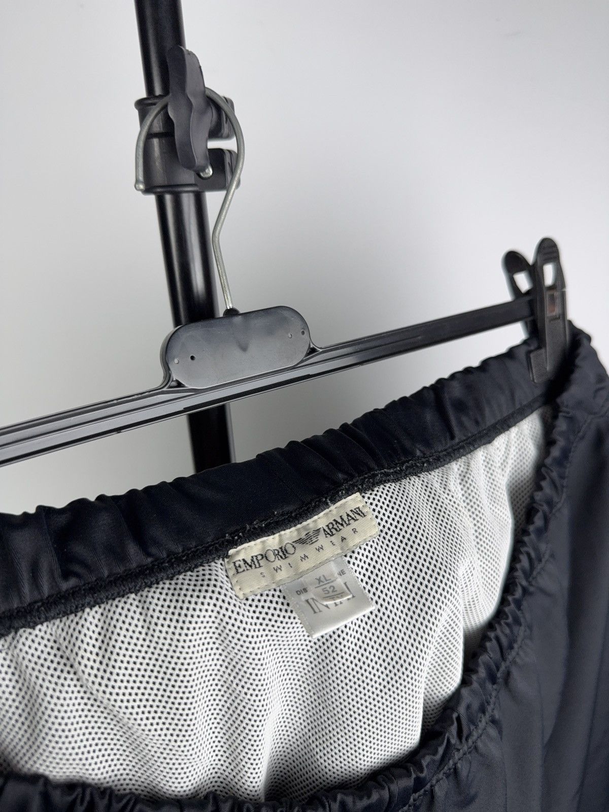 Emporio Armani 90s Retro Emporio Armani Black Swim Shorts Logo Patch L / 52 Size US 36 / EU 52 - 10 Thumbnail