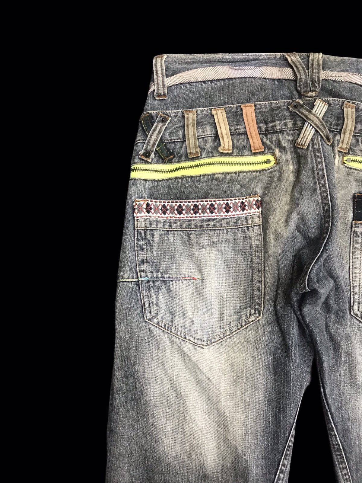 Japanese Brand 💥DOUBLE WAIST💥Dominate Handcrft Distressed Dirty Denim F81 Size US 32 / EU 48 - 12 Thumbnail