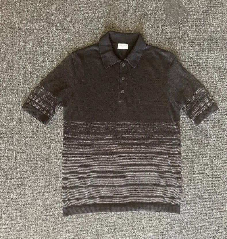 Saint Laurent Paris Saint Laurent Linen Striped Polo Shirt. Size US XS / EU 42 / 0 - 1 Thumbnail