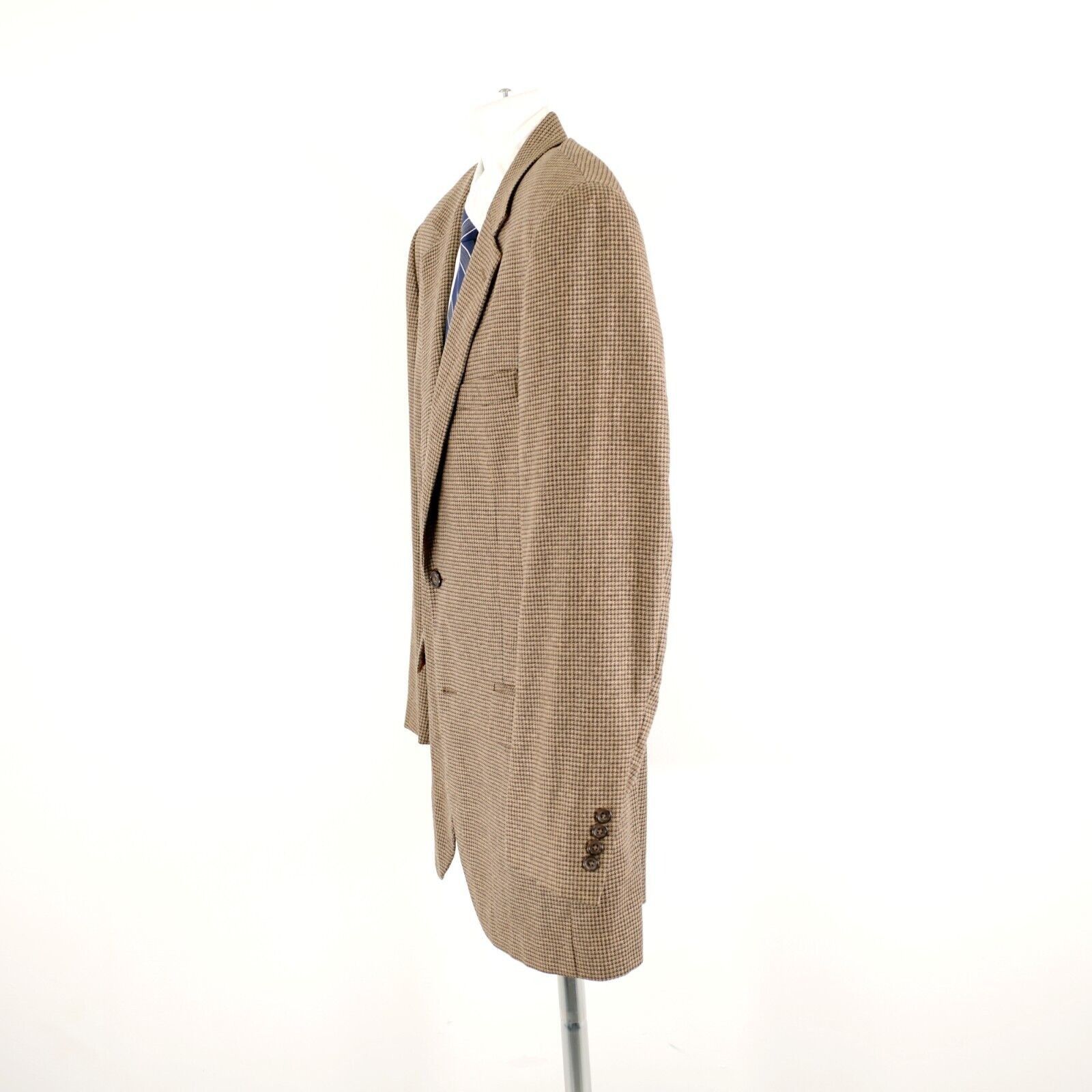 Jos. A. Bank Jos A Bank Wool Silk Blue Brown Tan Check Sport Coat 42L 2 B Size 42L - 5 Thumbnail
