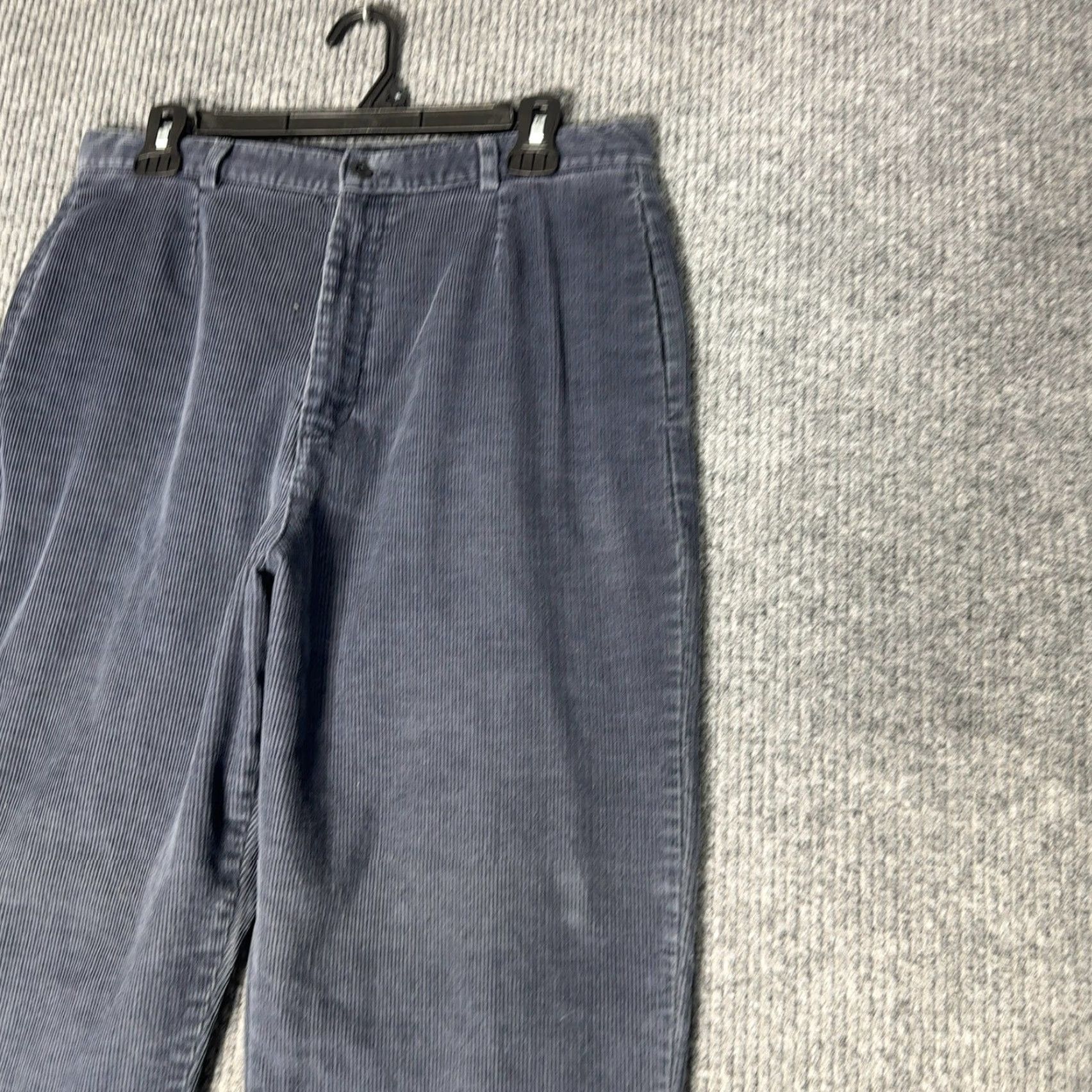 Lands' End VINTAGE Lands' End Corduroy Pants Womens 12 Blue Pleated High Rise Straight Leg Size 34" / US 12 / IT 48 - 2 Thumbnail