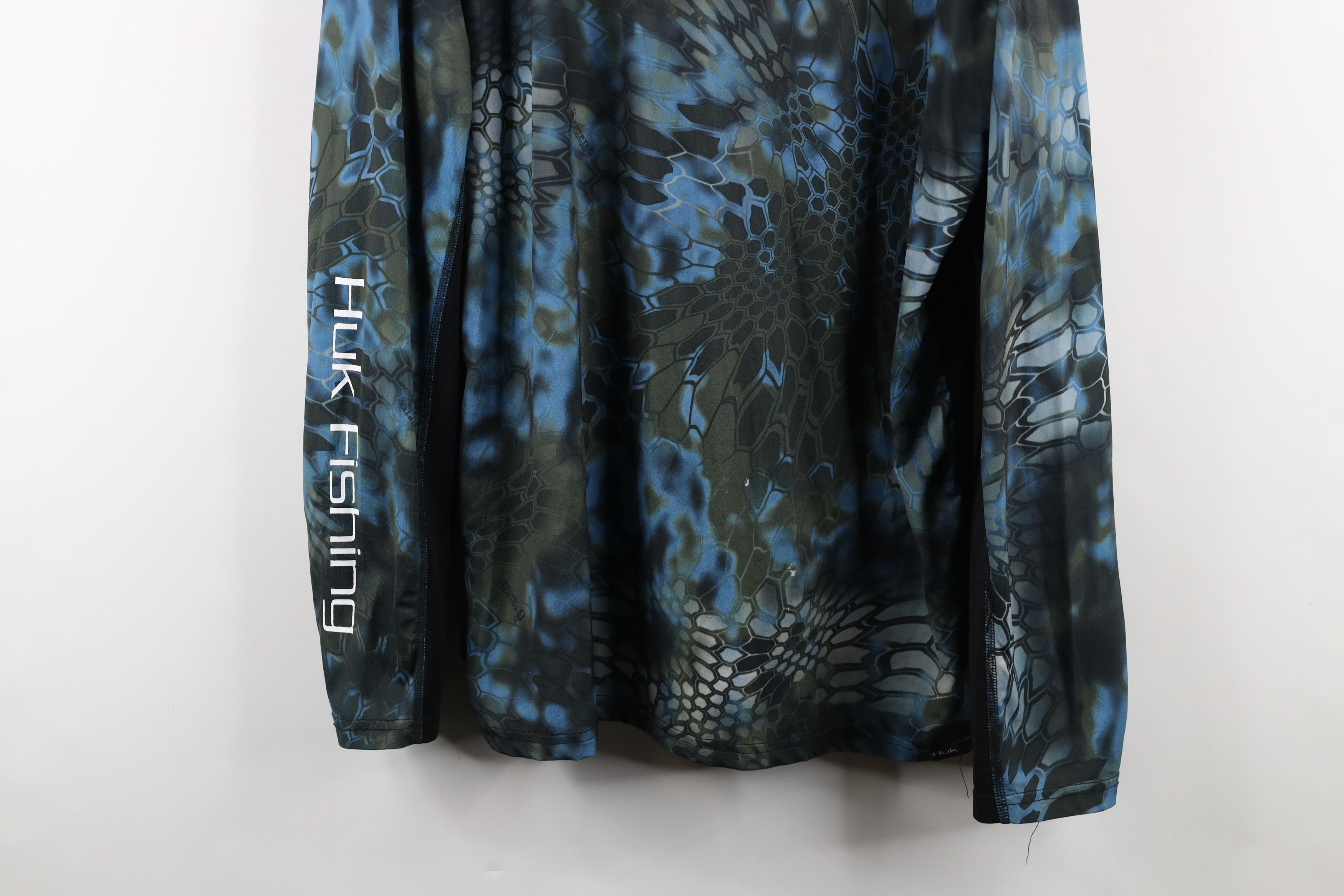 Vintage Huk Fishing Camouflage Lightweight Hoodie Hooded T-Shirt Size US L / EU 52-54 / 3 - 3 Thumbnail