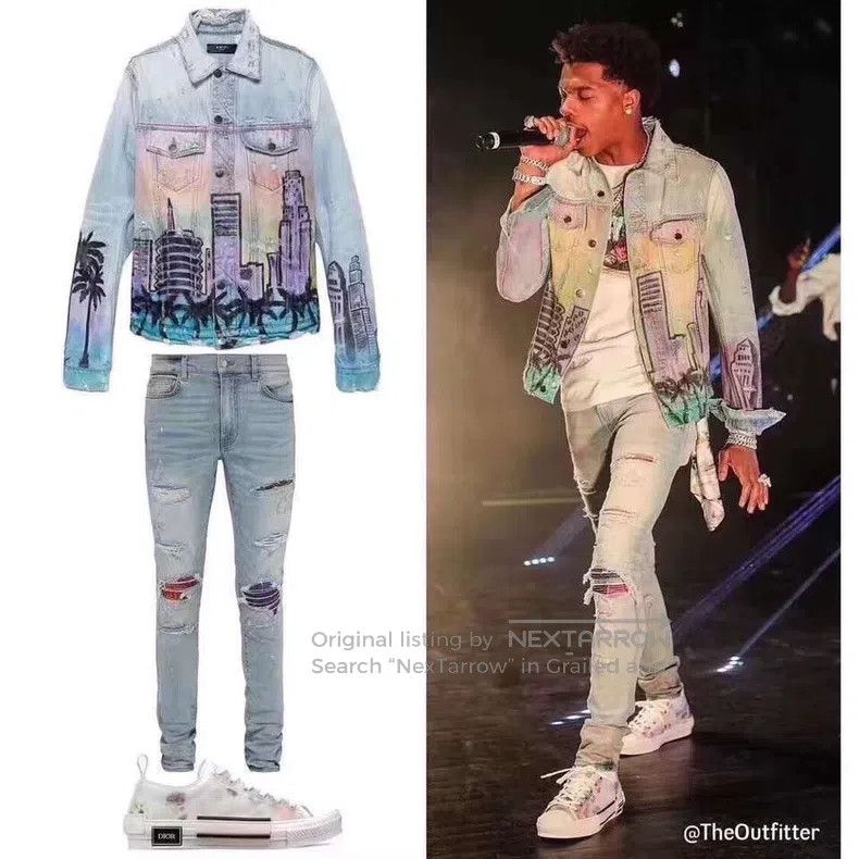 Amiri Amiri Size S The rendering ruined the denim jacket Size US S / EU 44-46 / 1 - 7 Thumbnail