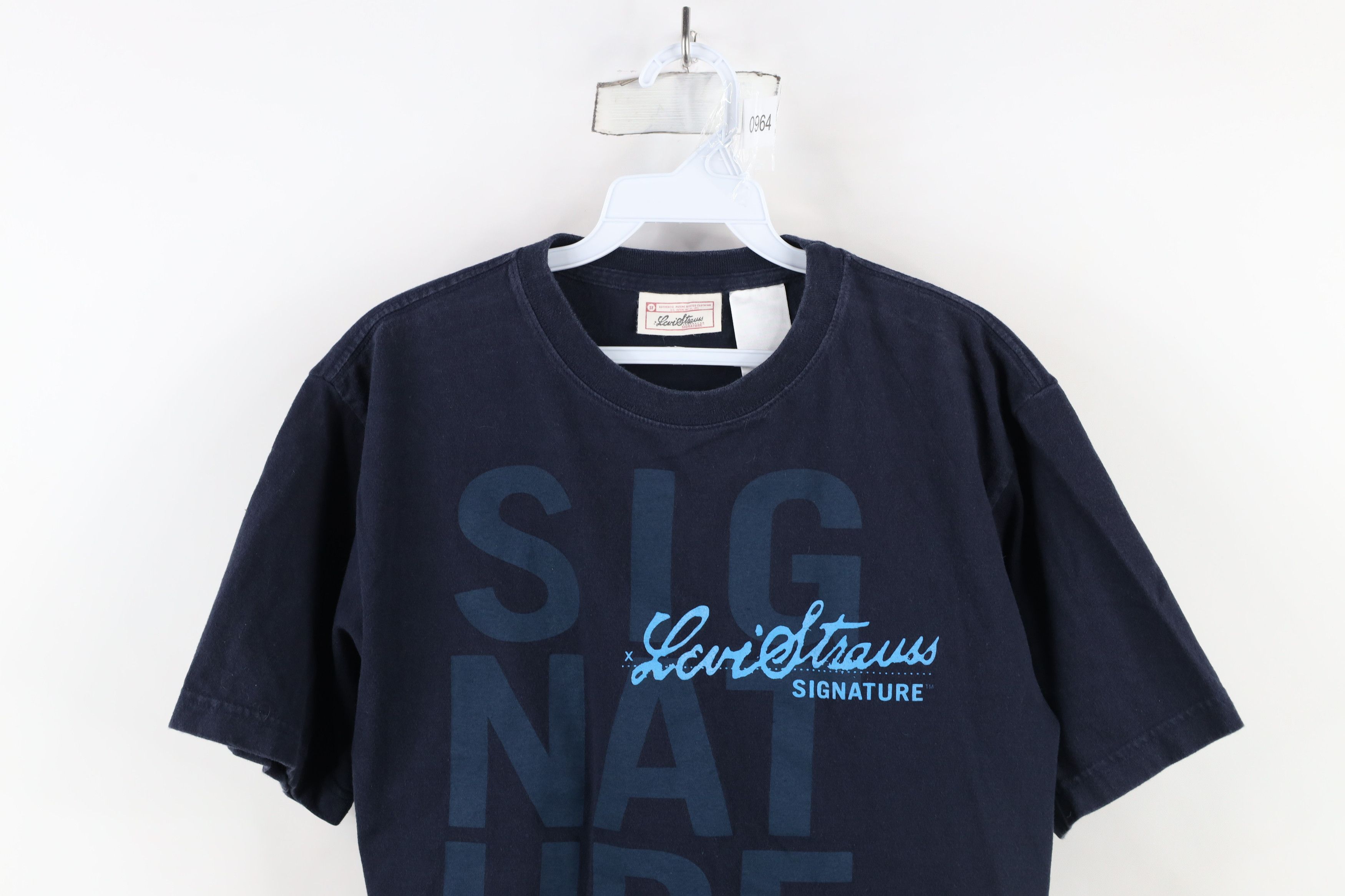 Levi's × Vintage Vintage Y2K 2003 Levis Spell Script T-Shirt Navy Blue Cotton Size US S / EU 44-46 / 1 - 2 Thumbnail