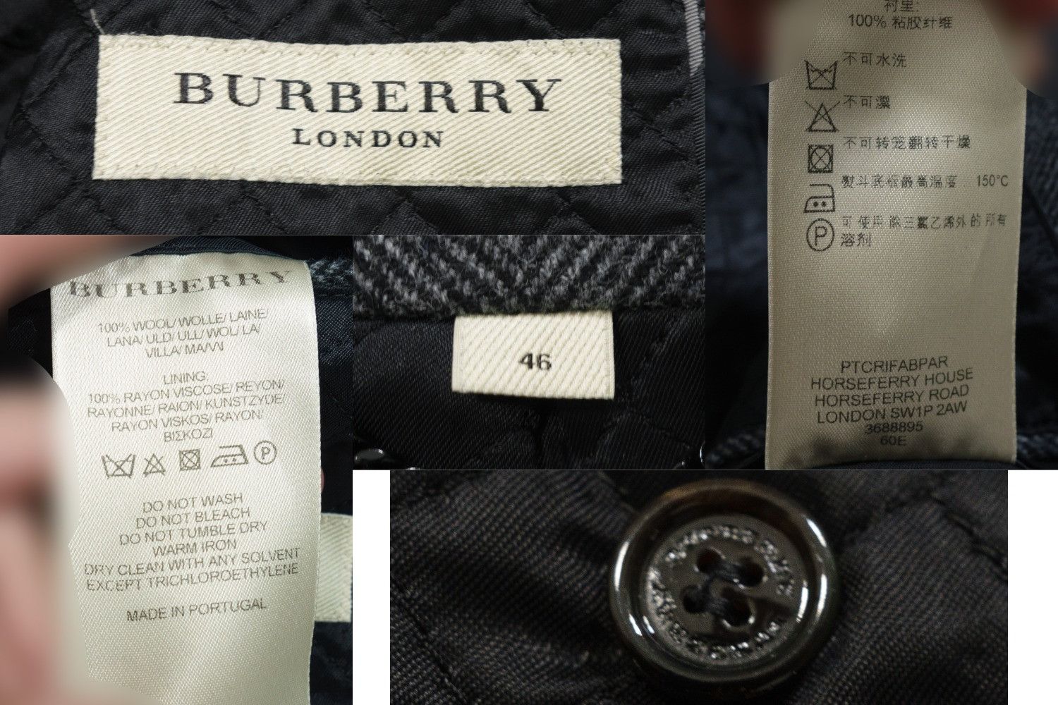 Burberry Herringbone Wool Blazer Jacket Size 46R - 8 Thumbnail