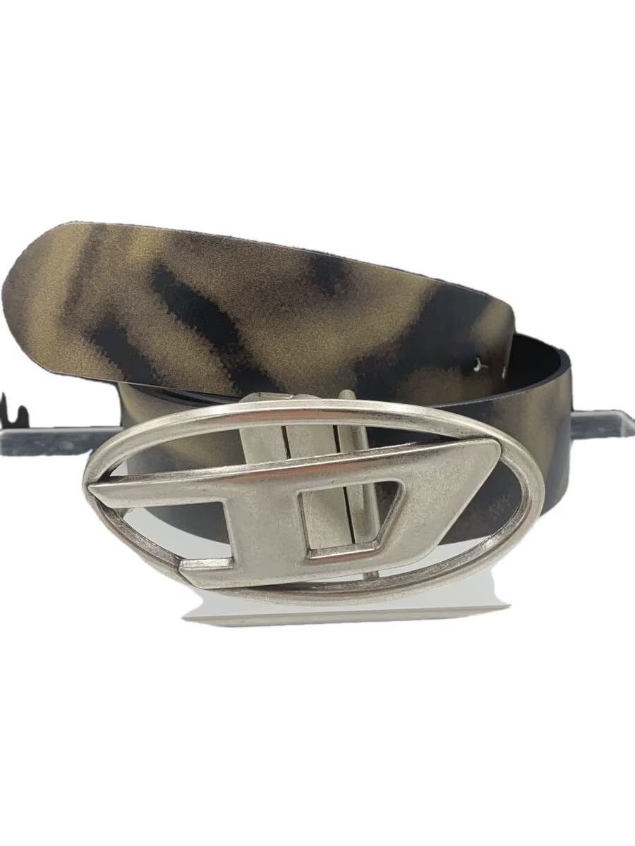 Diesel Diesel B-1Dr Rev Ii Monogram Logo Leather Belt Khaki Size ONE SIZE - 1 Thumbnail