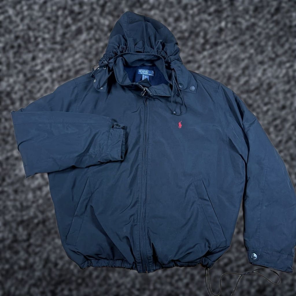 Ralph Lauren VINTAGE Ralph Lauren Rain Jacket Flannel Lined Black Zip XL Mens Jacket Size US XL / EU 56 / 4 - 1 Thumbnail