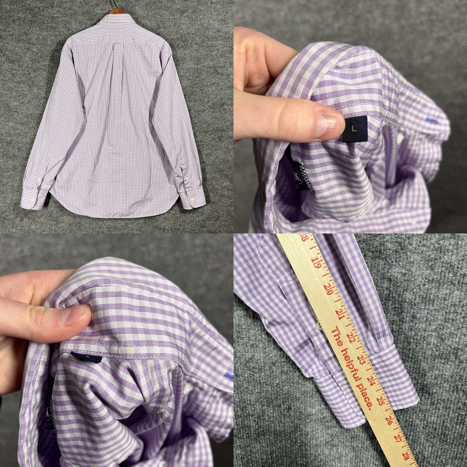 Vintage Vintage Gitman Bros. Shirt Mens Size Large Purple Plaid Check USA Button Down Size US L / EU 52-54 / 3 - 8 Thumbnail