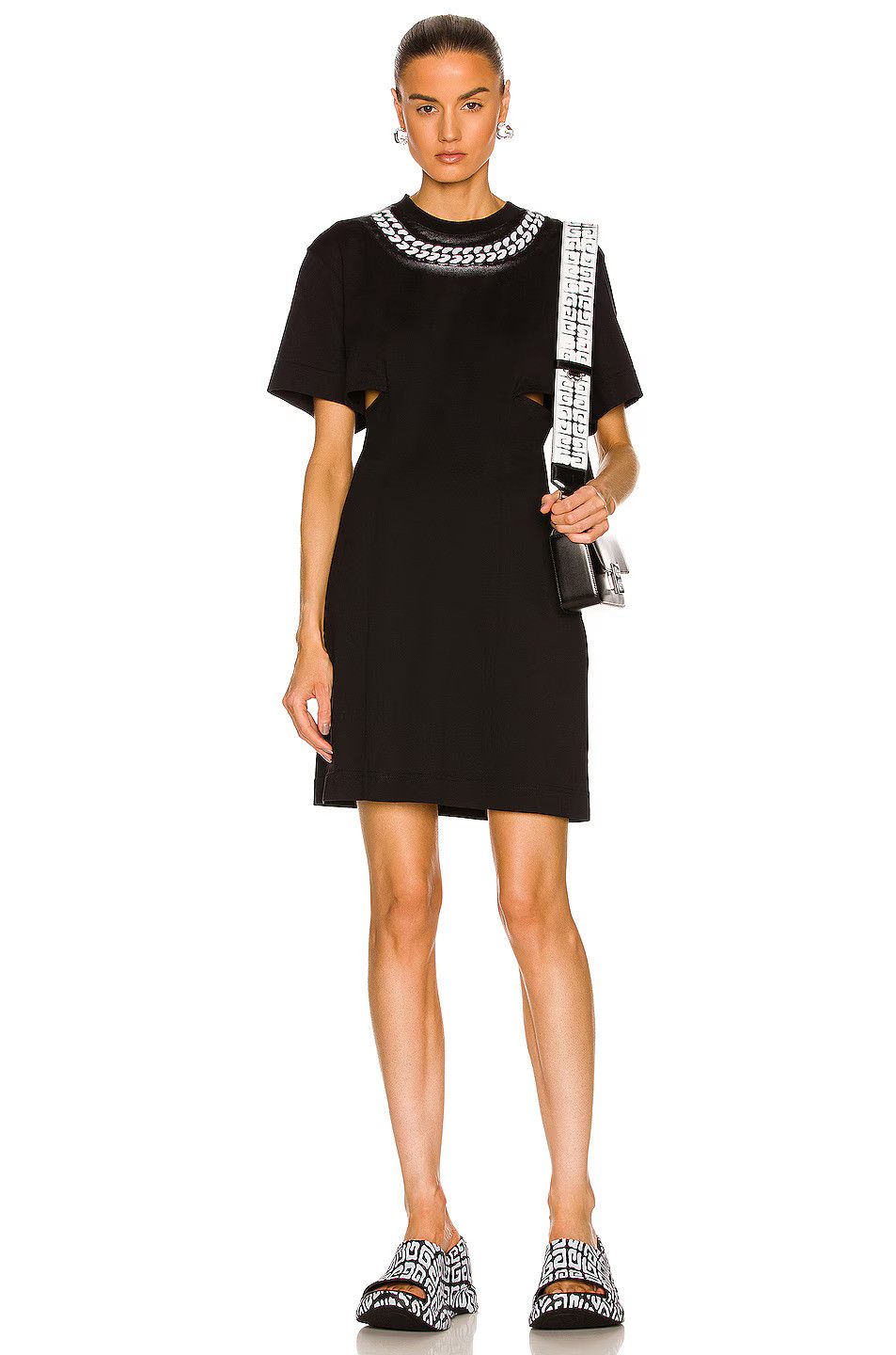 Givenchy Black Sprayed Chain Mini Dress Size XS / US 0-2 / IT 36-38 - 2 Thumbnail