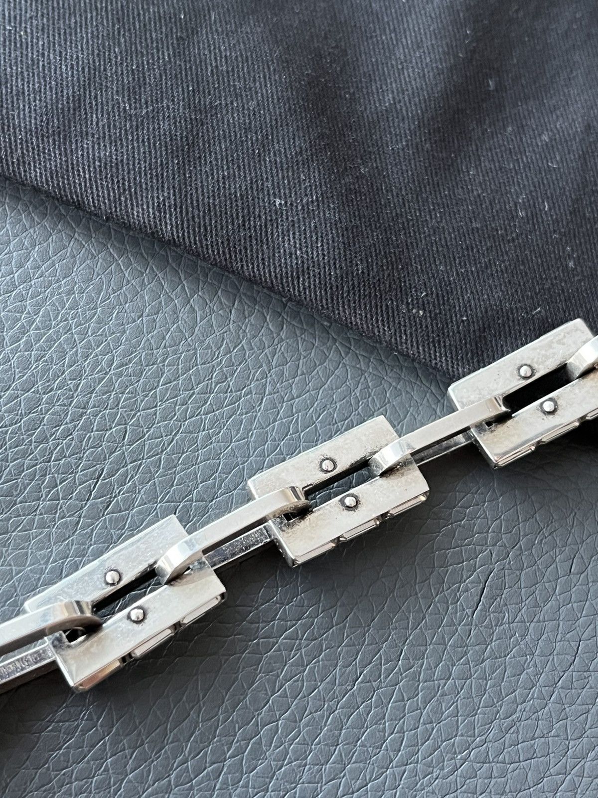 Saint Laurent Paris Saint Laurent Runway Brass Metal Distressed Punk Bracelet Size ONE SIZE - 15 Thumbnail