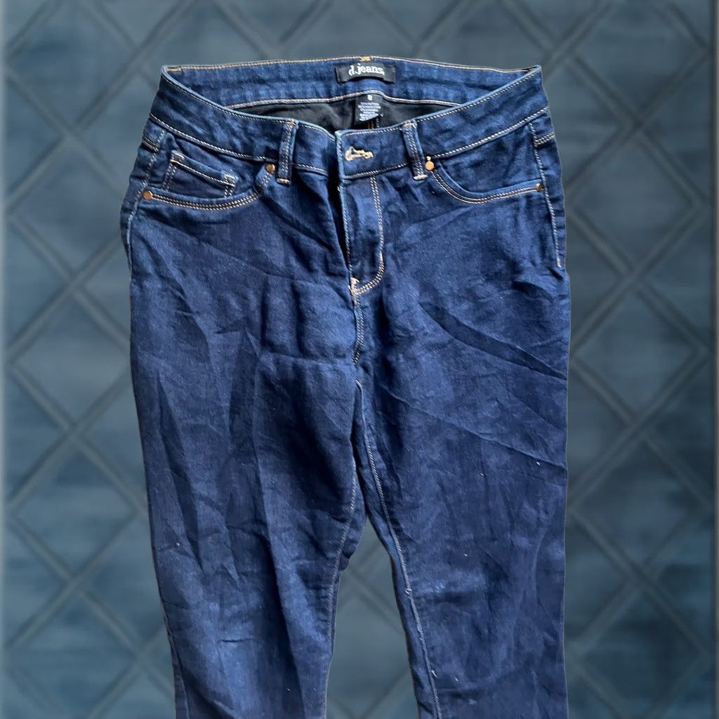 Vintage Womens D.Jeans Skinny Jeans 8 Mid Rise Stretch Cotton Blend Blue Solid Denim Size 30" / US 8 / IT 44 - 1 Thumbnail