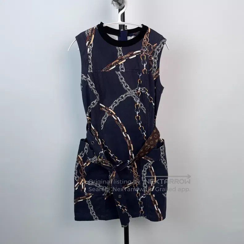Louis Vuitton Louis Vuitton Black chain print A-line dress Size XS / US 0-2 / IT 36-38 - 1 Thumbnail