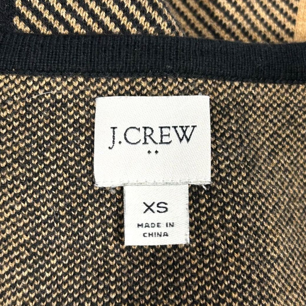 Vintage VINTAGE J Crew Cardigan Buffalo Check Open Front Brown Tan XS Women Sweater Coat Plaid Size XS / US 0-2 / IT 36-38 - 4 Thumbnail