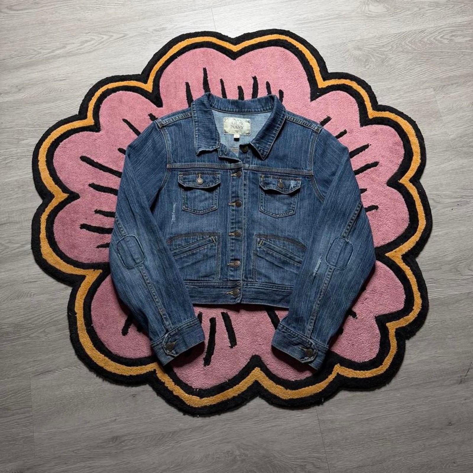 Old Navy Vintage Y2K Old Navy Denim Trucker Jean Jacket Women's XL Size XL / US 12-14 / IT 48-50 - 1 Thumbnail