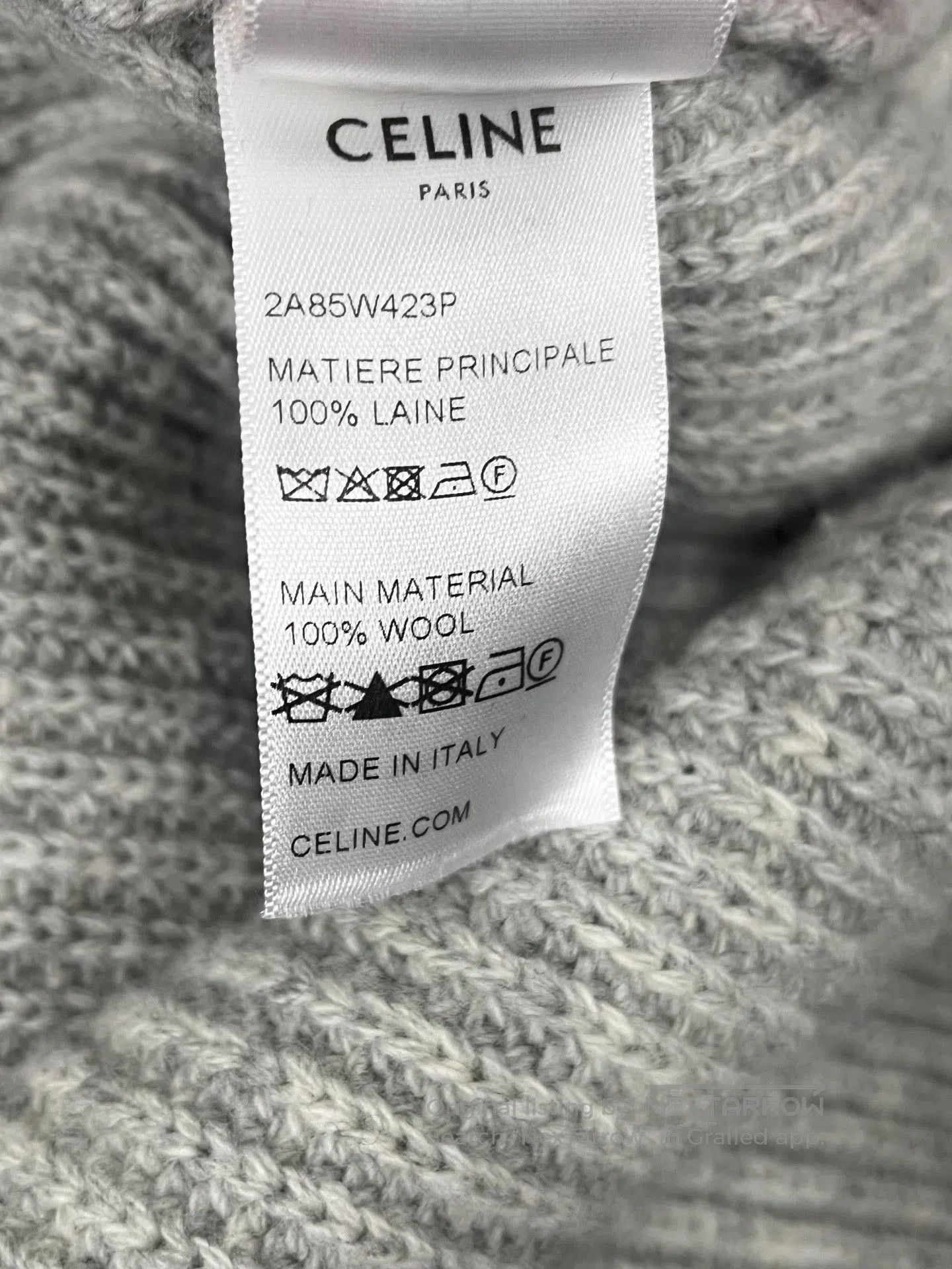 Celine CELINE Gray Logo Wool Knit Hoodie S. Size US S / EU 44-46 / 1 - 4 Thumbnail