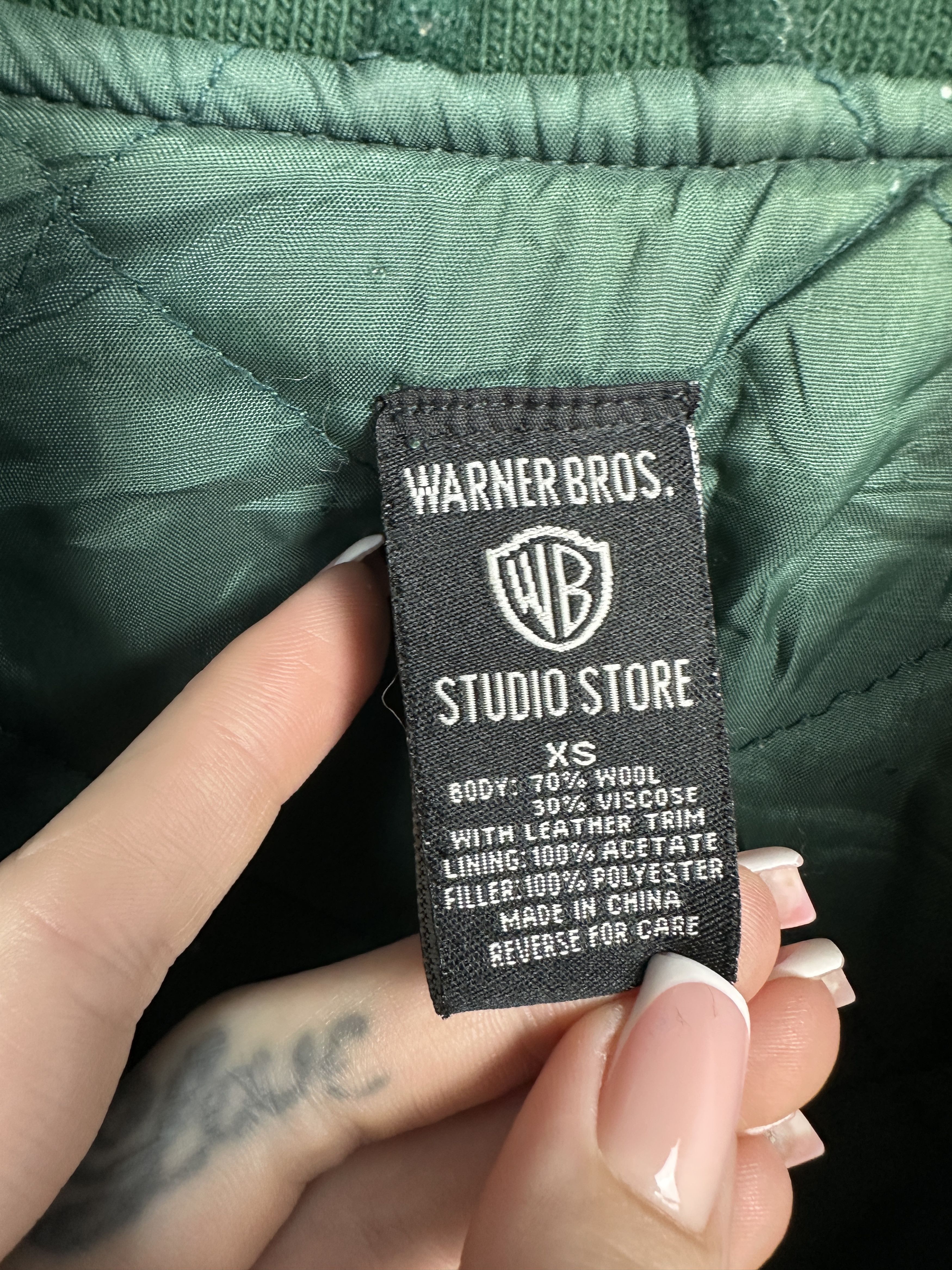 Warner Bros Warner Bros 90s Vintage Mens Varsity Wool Bomber Jacket Size US XS / EU 42 / 0 - 13 Thumbnail