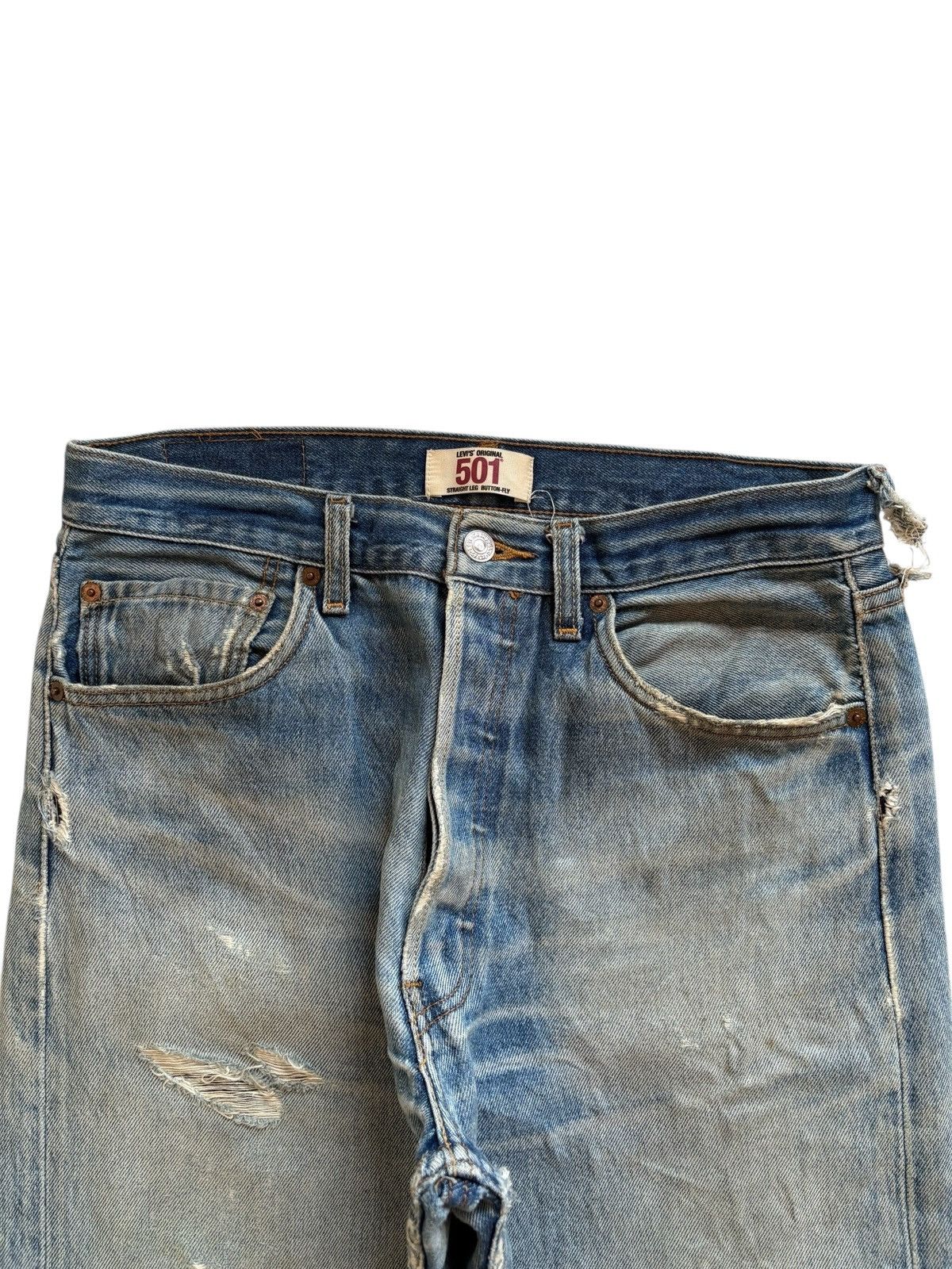 LVC × Levi's × Levi's Vintage Clothing Vintage 90s Levis 501 Mud Wash Distressed Ripped Loose Jean Size US 31 - 4 Thumbnail