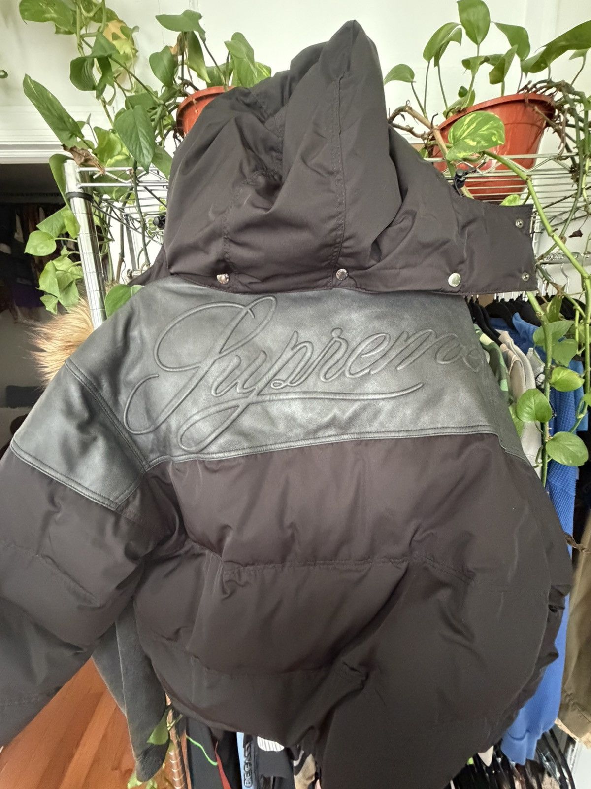 Supreme Supreme Leather Yoke Puffer Jacket Size US S / EU 44-46 / 1 - 3 Thumbnail